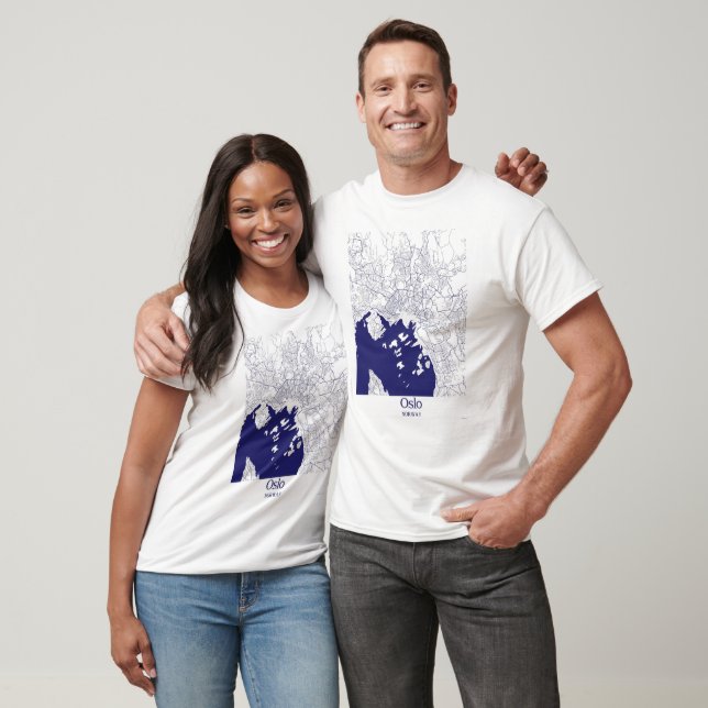 T-shirt Plan de ville d'Oslo (Unisexe)
