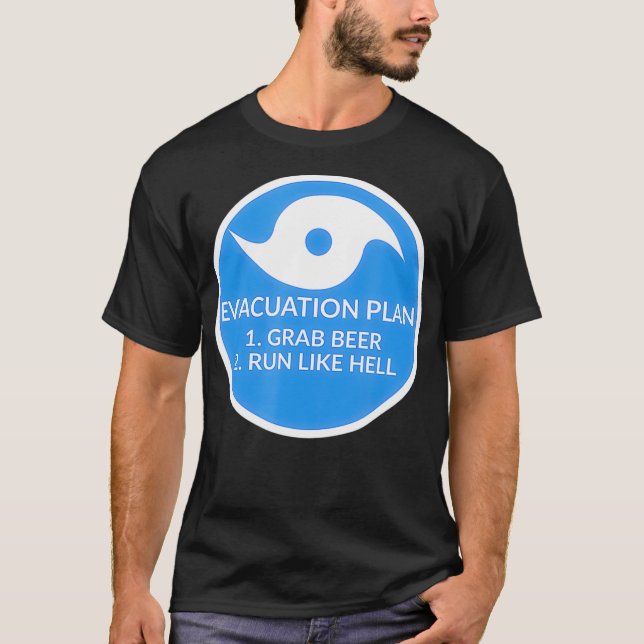 T-shirt Plan d'évacuation des ouragans amusant (Devant)