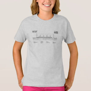 T-shirt Plan directeur du navire Titanic RMS SD