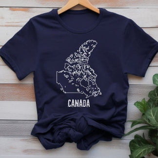 T-shirt Plan du Canada Plan du pays Chemise de trait Ligne