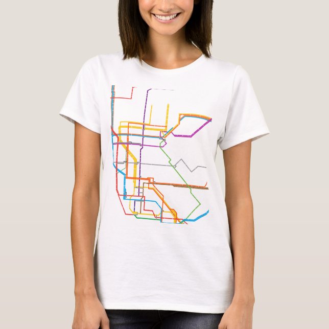 T-shirt Plan du métro de la ville (Devant)