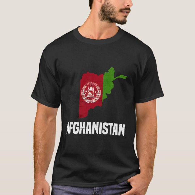 T-shirt Plan du pays du drapeau afghan Plan de l'Afghanist (Devant)