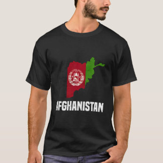 T-shirt Plan du pays du drapeau afghan Plan de l'Afghanist