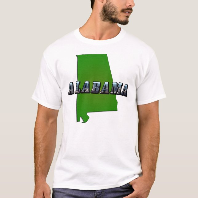 T-shirt Plan Plan et texte de l'image de l'Alabama (Devant)