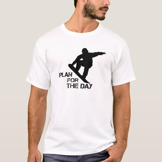 T-shirt Plan Pour Le Jour Snowboard Funny Snowboard Homme (Devant)