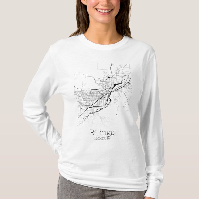 T-shirt Plan ville de Billings (Devant)