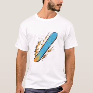 T-shirt Planche à neige en flammes dans le style de la ban