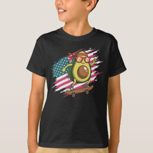 T-shirt Planche à roulettes Avocat Drapeau USA Drôle Desig