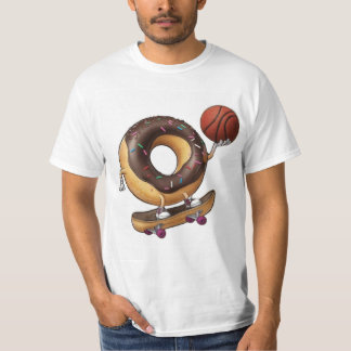 T-shirt Planche à roulettes cool avec basket-ball