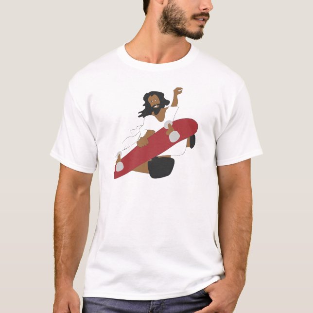T-shirt Planche à roulettes Jésus (Devant)