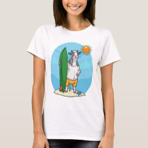 T-shirt Planche de surf de plage de vache Été