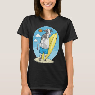 T-shirt Planche de surf de plage de vache Été