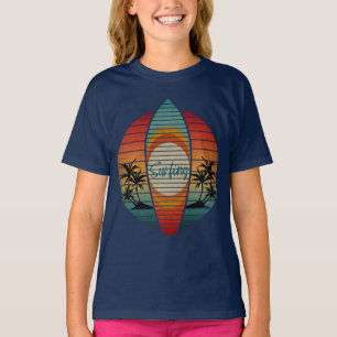T-SHIRT PLANCHE DE SURF ÉTÉ COUCHER DE SOLEIL PLAGE