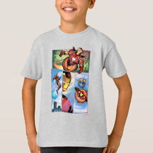 T-shirt Planches de Comics d'Iron Man