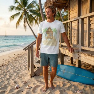 T-shirt Planches de surf et palmiers de la cabane de plage