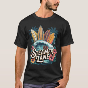 T-shirt Planches de surf Steamer Lane Santa Surfing Cruz G