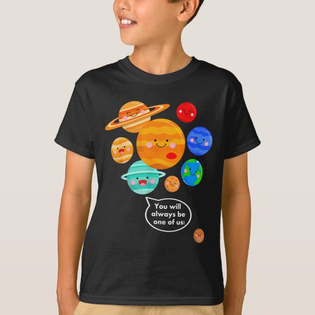 T-shirt Plane Funny Cartoon Planets Never Forget  (Devant)