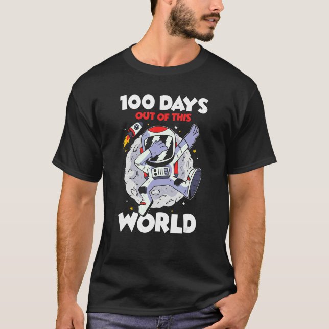 T-shirt Planet Astronomer Astronaut Student 100 Days of Sc (Devant)