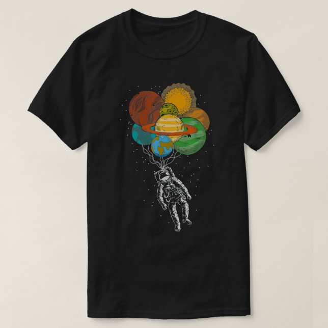 T-shirt Planet Balloon Space Science Enfants Cadeau Galay  (Design devant)