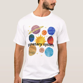 T-shirt Planetary System Design | Creative Space Art