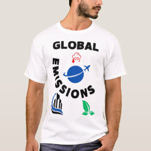 T-shirt Planète en péril : émissions mondiales".