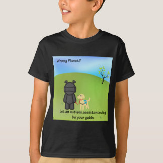 T-shirt Planète fausse ? Chiens d'aide d'autisme