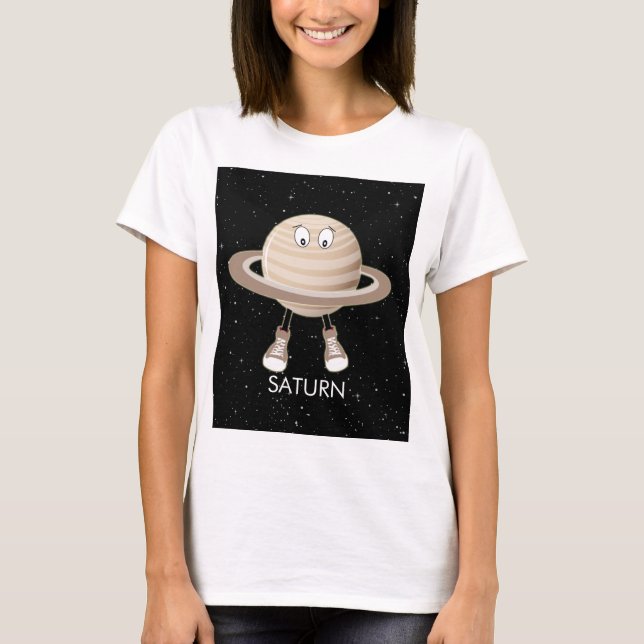 T-shirt Planète Saturne & étoiles (Devant)
