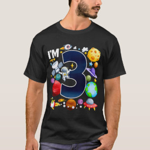 T-shirt Planètes âgées de 3 ans Astronaute Espace d'annive