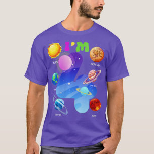 T-shirt Planètes de système solaire pour femmes mignonnes 