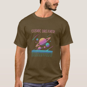 T-shirt Planètes Rétro Vaporwave Synthwave