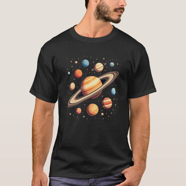 T-shirt Planètes Solar System pour hommes (Devant)