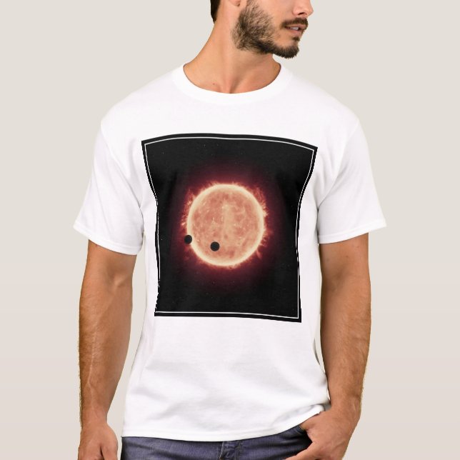 T-shirt Planètes Transitant Red Nwarf Star Dans Trappist-1 (Devant)