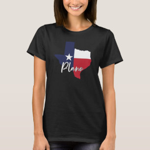 T-shirt Plano, Texas Drapeau Carte Femmes Noir