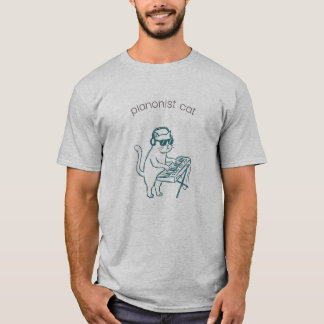 T-shirt planonist cat playing piano aesthetic