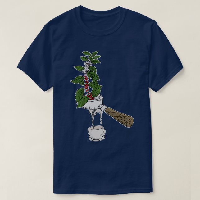 T-shirt Plante de café Porte-tamis Conception de café Bari (Design devant)