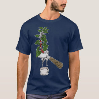 T-shirt Plante de café Porte-tamis Conception de café Bari