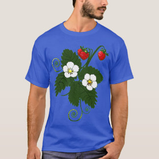 T-shirt Plante de fraise botanique aux fruits et Feuilles