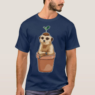 T-shirt Plante de pot de fleurs Meerkat
