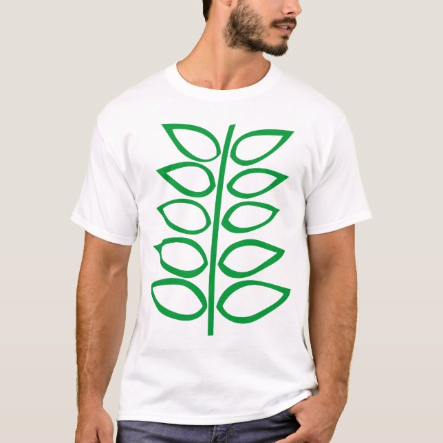 T-shirt Plante rétro - Vert (Devant)