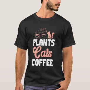 T-shirt Plantes de jardinage Chats Café Jardinier Jardin