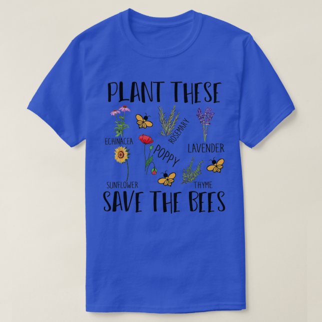 T-shirt Plantes qui sauvent les abeilles (Design devant)