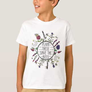 T-shirt Plantes Qui Sauvent Les Abeilles Fleurs Botaniques