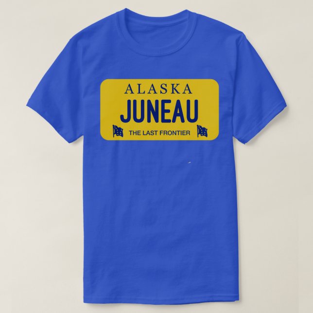 T-shirt Plaque de licence Juneau Alaska Nom de la ville (Design devant)