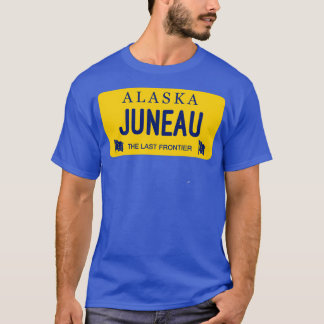 T-shirt Plaque de licence Juneau Alaska Nom de la ville