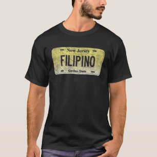 T-shirt Plaque de licence NJ State Vanity FILIPINO
