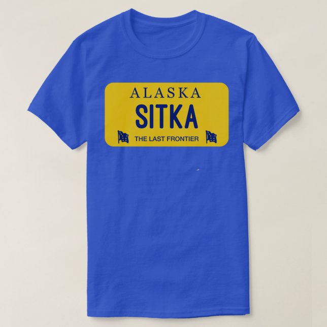 T-shirt Plaque de licence Sitka Alaska Nom de la ville (Design devant)