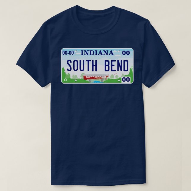 T-shirt Plaque de licence South Bend Indiana (Design devant)