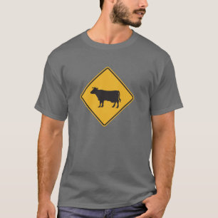 T-shirt Plaque de rue de croisement de vache