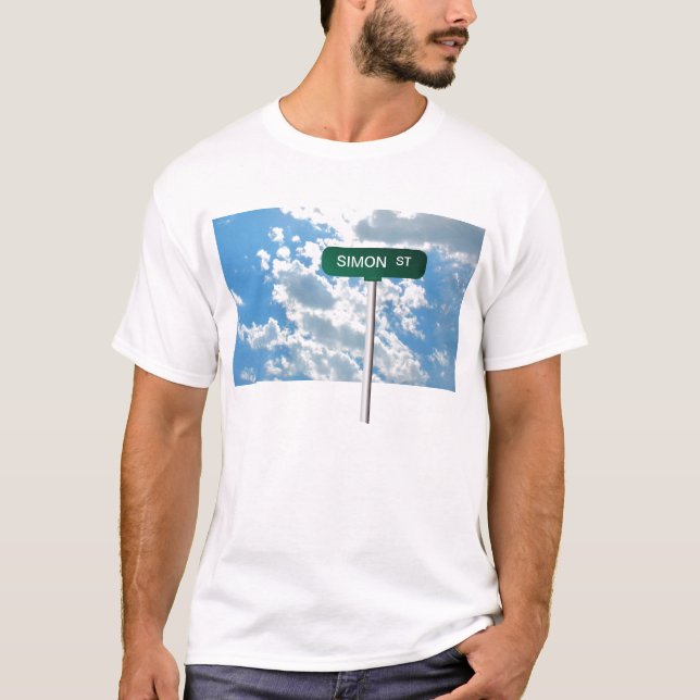 T-shirt Plaque de rue nommée personnalisée de route sur le (Devant)