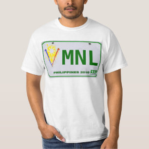 T-shirt Plaque minéralogique philippine de Manille (MNL)